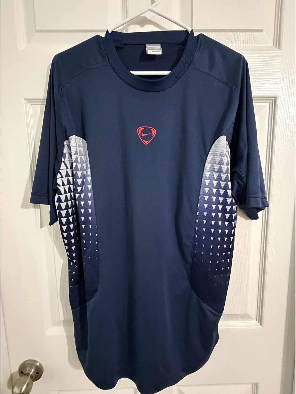 Nike Men's Athletic jugó soccer tiempo tag grey Shirt vintage Y2K 2000’s SIZE XL